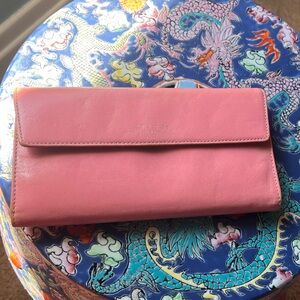 kate spade Pink Leather Long Wallet with Flap